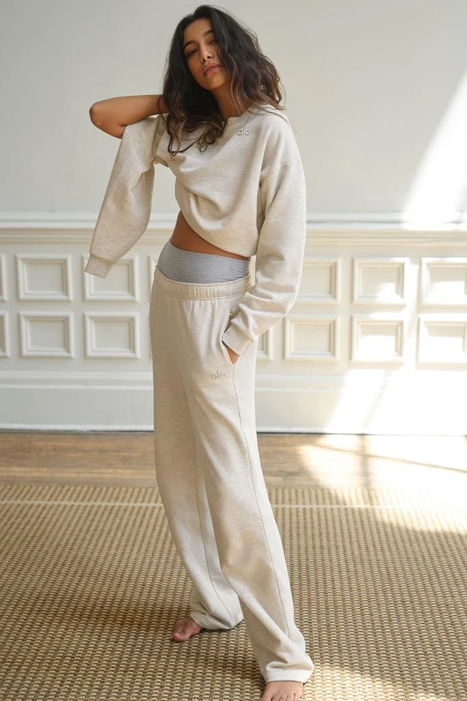 商品Alo|Accolade Straight Leg Sweatpant - Oatmeal Heather,价格¥960,第1张图片详细描述