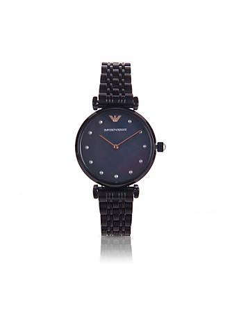 Emporio Armani AR11268 Gianni T-bar Black Dial Stainless Steel Watch商品第1张图片规格展示