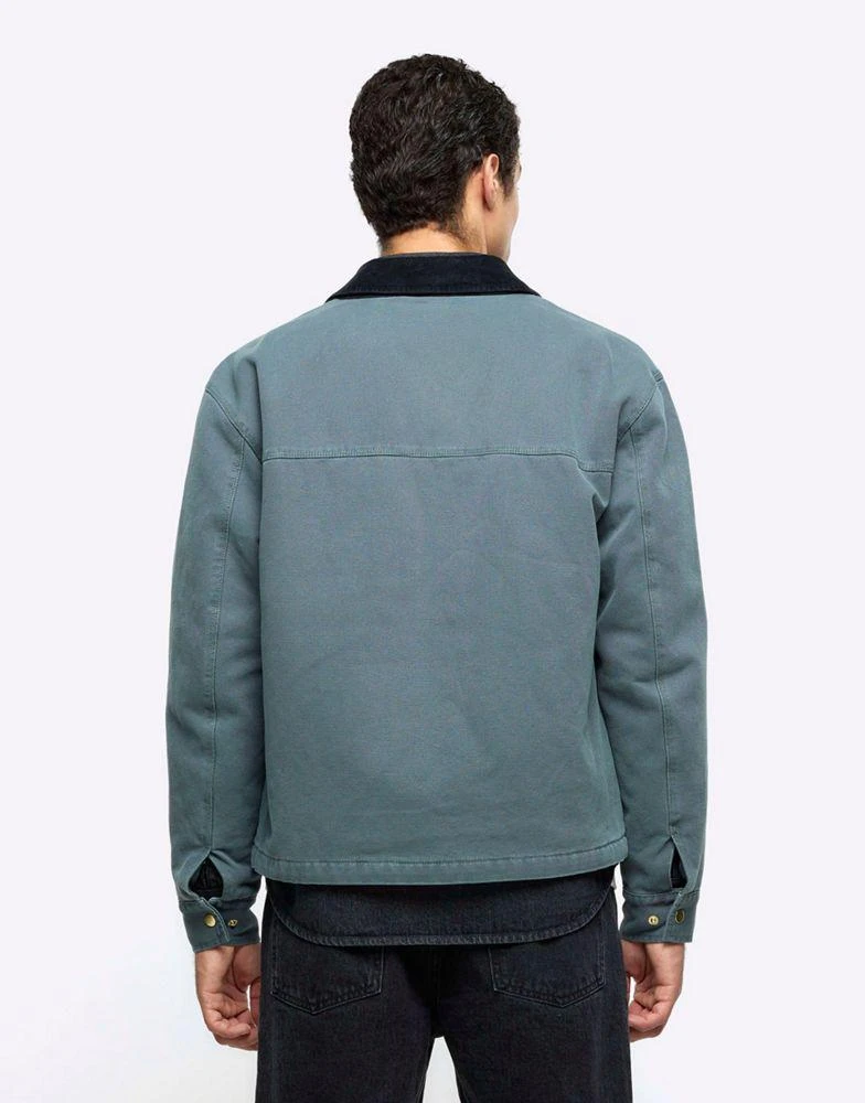 商品River Island|River Island Washed regular fit canvas jacket in green,价格¥677,第4张图片详细描述