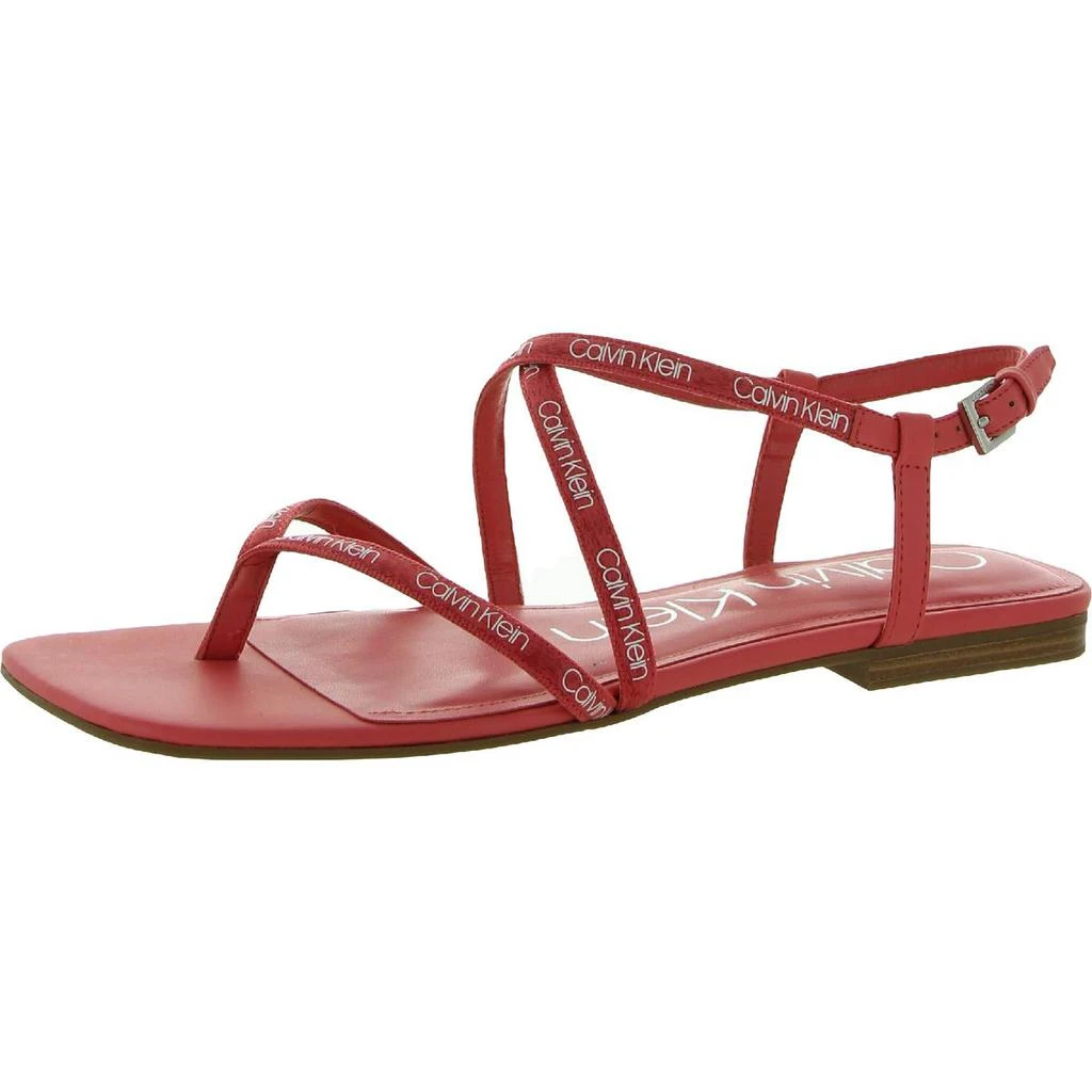 商品Calvin Klein|Calvin Klein Womens Myra Faux Leather Strappy Flat Sandals,价格¥130,第2张图片详细描述