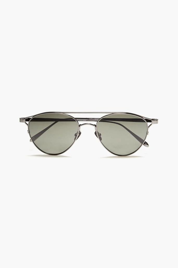 商品Linda Farrow|Aviator-style gunmetal-tone and titanium sunglasses,价格¥1689,第1张图片