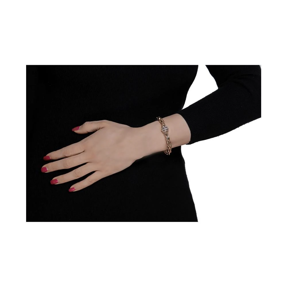 商品Macy's|Diamond Clasp Bangle Bracelet (5/8 ct. t.w.) in 14k Gold-Plated Sterling Silver,价格¥1940,第2张图片详细描述
