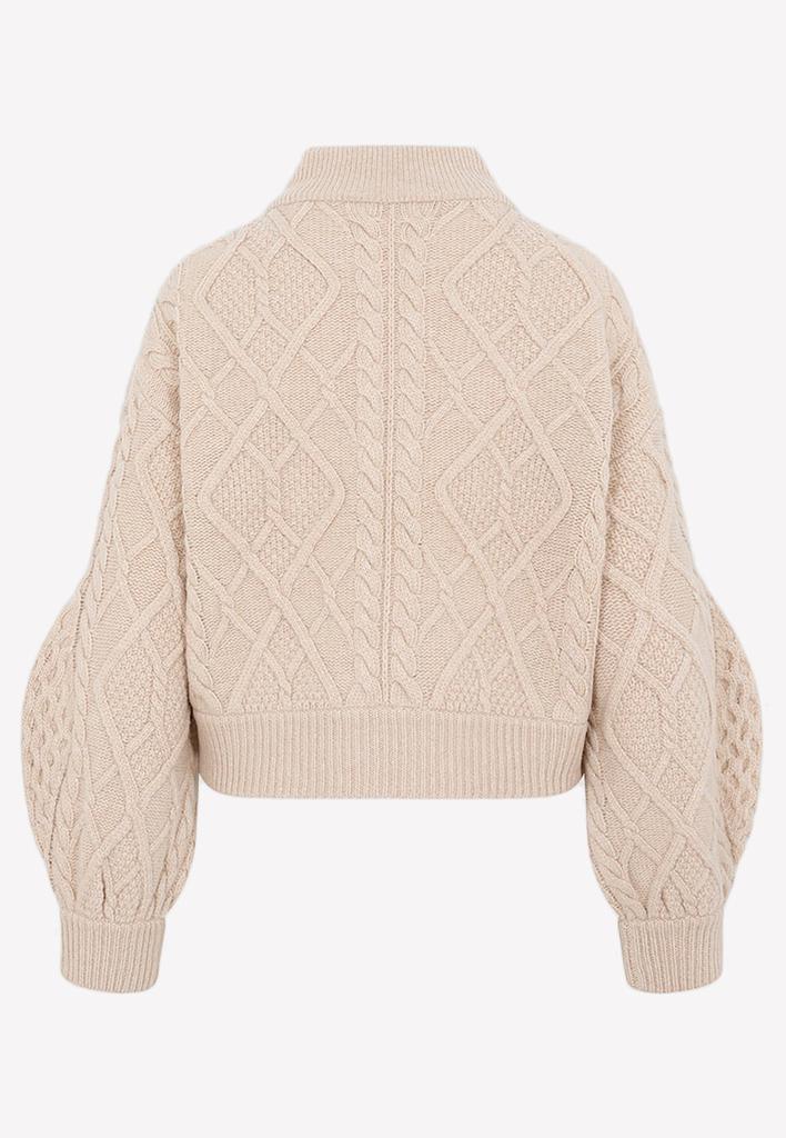 商品Stella McCartney|Aran Cable Zipped Sweater in Virgin Wool,价格¥4432,第4张图片详细描述