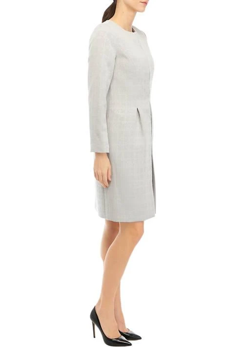 商品Le Suit|Suit Womens Textured Jacquard Long Jewel Neck Jacket And Sheath Dress Set,价格¥2220,第3张图片详细描述