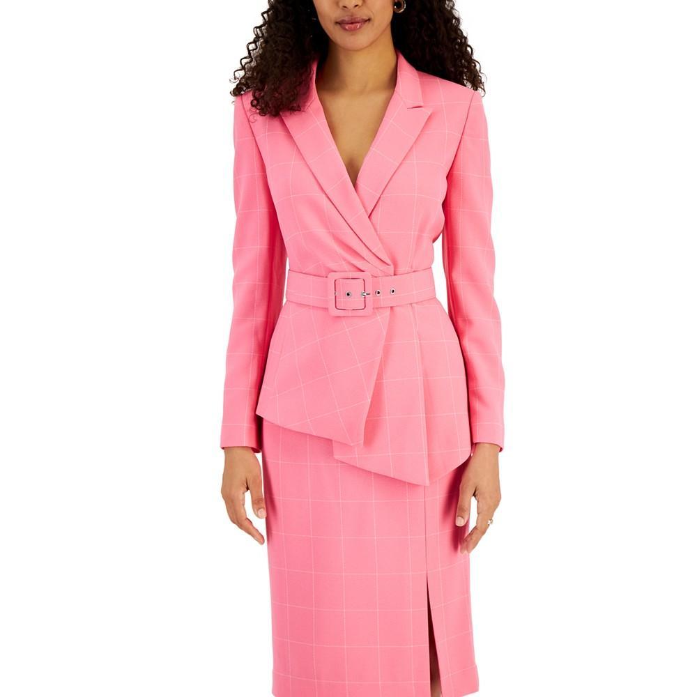 商品Tahari|Women's Windowpane-Print Skirt Suit,价格¥1690,第6张图片详细描述