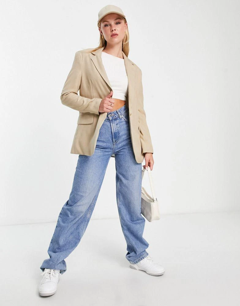 商品Bershka|Bershka core oversized blazer in camel,价格¥193,第1张图片