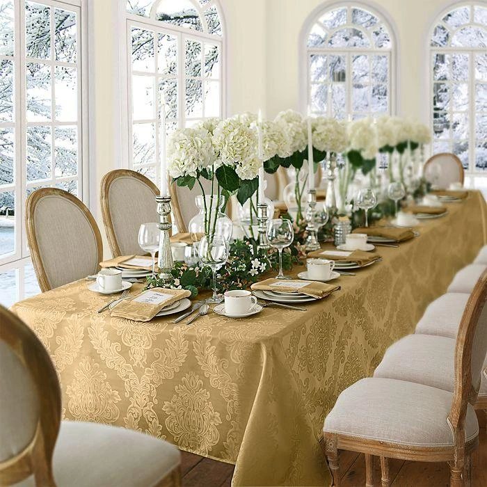 商品Elrene Home Fashions|Elrene Barcelona Jacquard Damask Oblong Tablecloth, 120" x 60",价格¥342,第2张图片详细描述