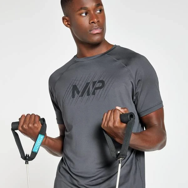商品Myprotein|MP Men's Linear Line Graphic Essentials Training Short Sleeve T-Shirt - Gun Metal,价格¥135,第4张图片详细描述