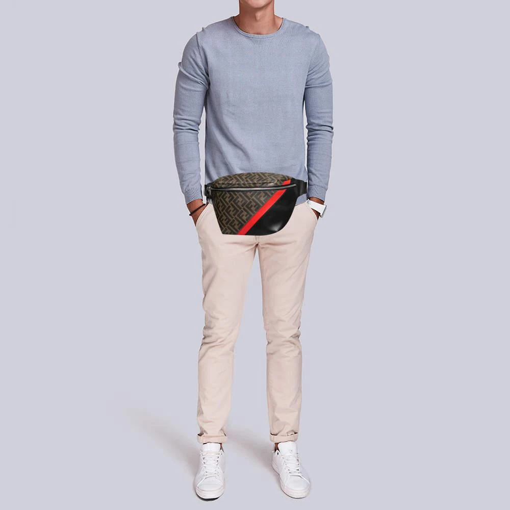 商品[二手商品] Fendi|Fendi Multicolor Zucca Coated Canvas And Leather FF Motif Belt Bag,价格¥5165,第2张图片详细描述