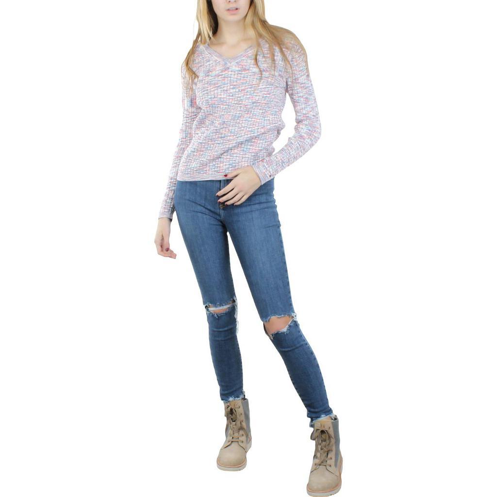 商品Tommy Hilfiger|Tommy Hilfiger Womens Heathered Knit V-Neck Sweater,价格¥316,第1张图片
