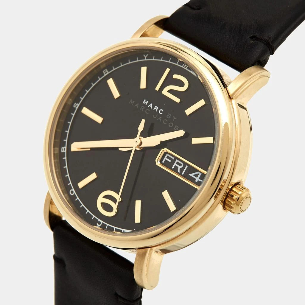 商品[二手商品] Marc Jacobs|Marc by Marc Jacobs Gold Plated Stainless Steel Leather MBM8651 Unisex Wristwatch 38 mm,价格¥976,第2张图片详细描述