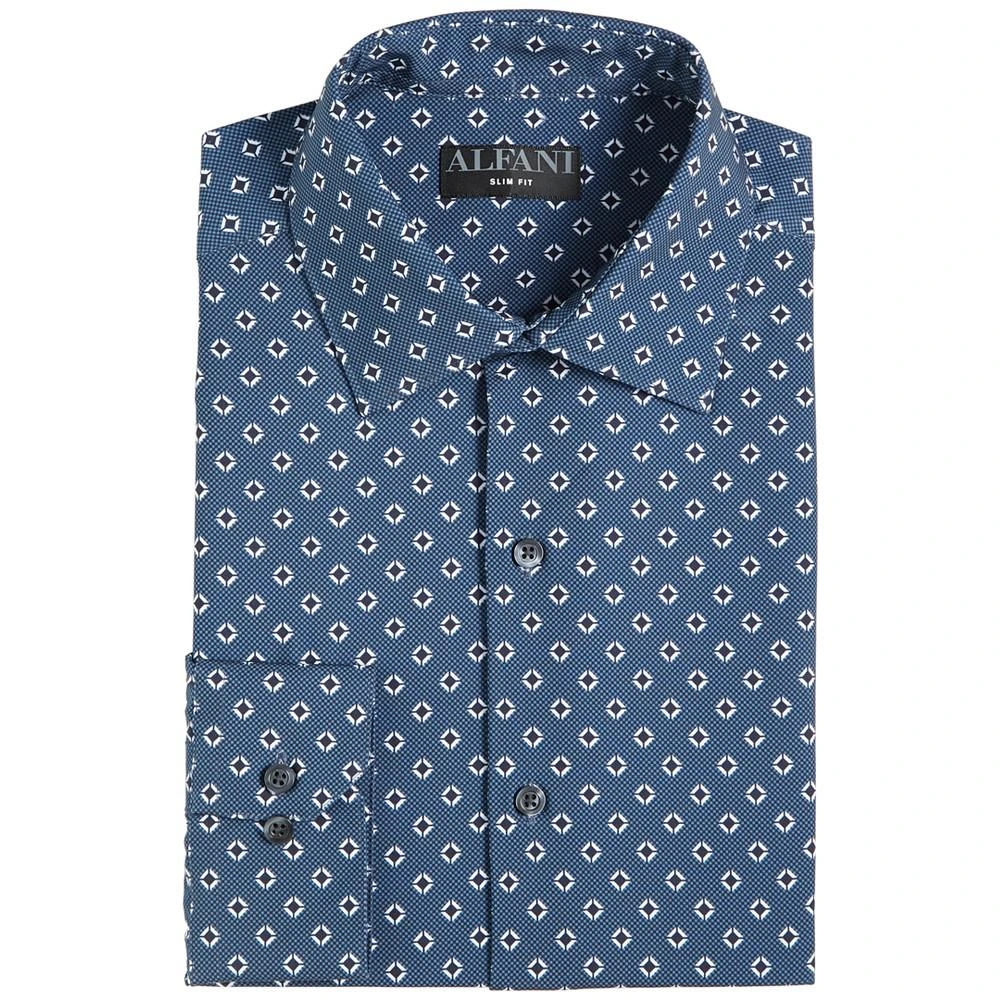 商品Alfani|Men's Slim Fit 4-Way Stretch Geo-Print Dress Shirt, Created for Macy's,价格¥184,第4张图片详细描述