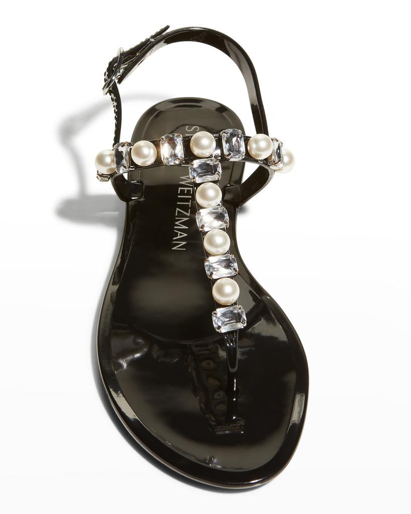 商品Stuart Weitzman|Goldie Jelly Crystal Thong Sandals,价格¥592,第7张图片详细描述