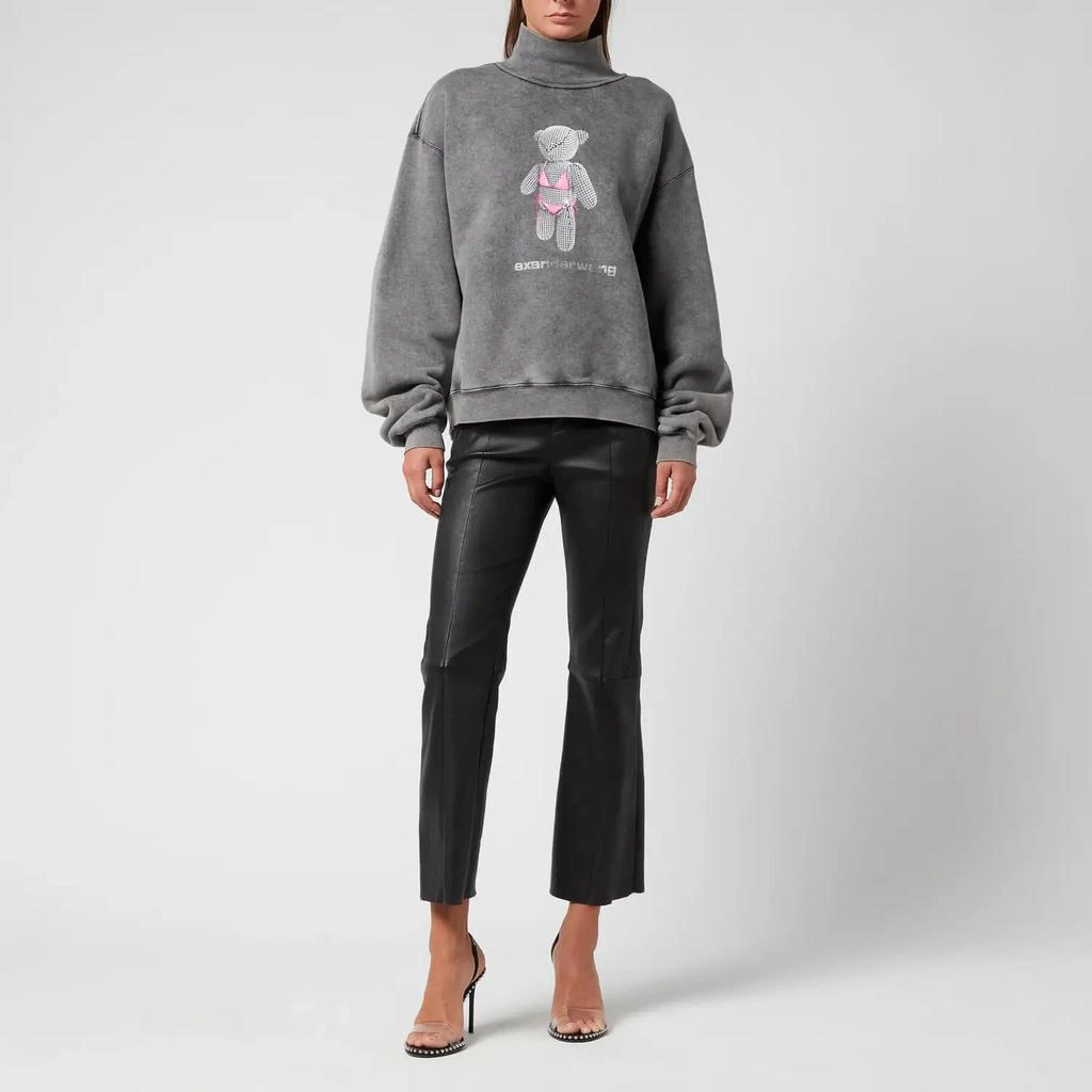 商品Alexander Wang|Alexander Wang Women's Classic Mock Neck Sweatshirt with Teddy Bear Print,价格¥2635,第3张图片详细描述