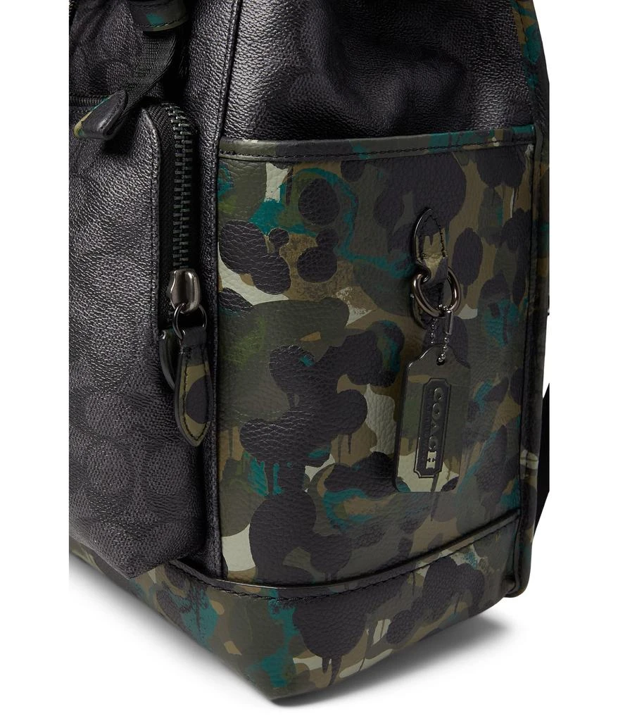 商品Coach|League Flap Backpack in Signature with Camo Print Leather,价格¥4359,第4张图片详细描述