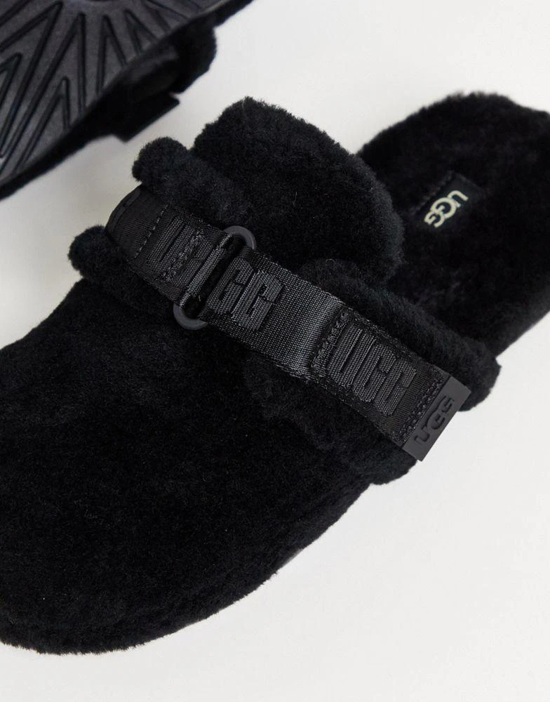 商品UGG|UGG fluff it sheepskin slippers in black,价格¥577,第2张图片详细描述