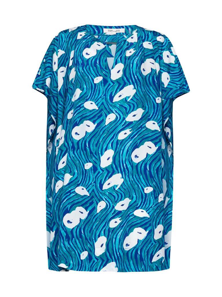 商品Diane von Furstenberg|Diane von Furstenberg Amira Graphic Printed High-Low Hem Dress,价格¥3056,第1张图片