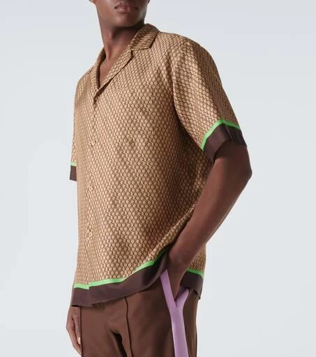 商品Gucci|Logo真丝保龄球衬衫,价格¥13399,第5张图片详细描述