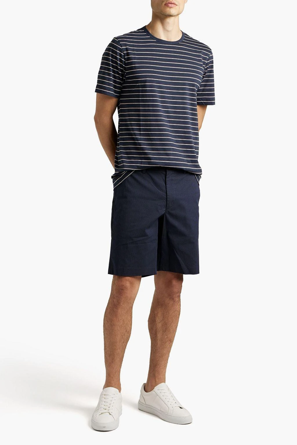 商品Theory|Striped cotton-blend jacquard shorts,价格¥452,第2张图片详细描述