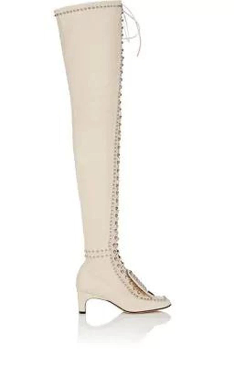 商品Sergio Rossi|Studded Leather Over-The-Knee Boots,价格¥17626,第1张图片