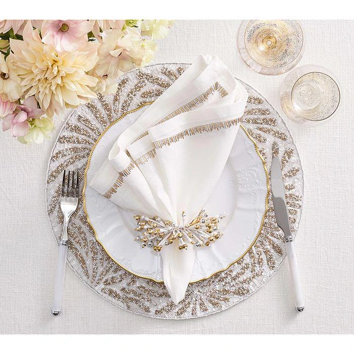 商品Kim Seybert|Fun Burst Napkin Ring in White, Gold & Silver,价格¥223,第3张图片详细描述