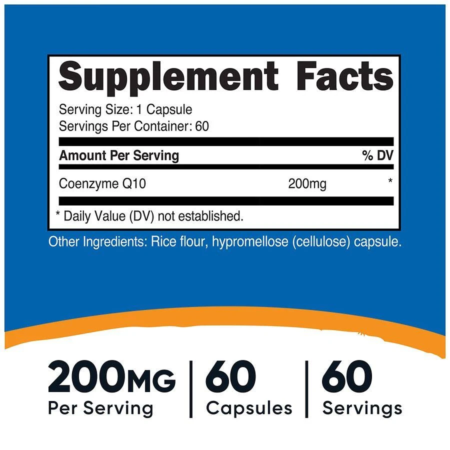 商品Nutricost|CoQ10 200 mg Capsules,价格¥208,第4张图片详细描述