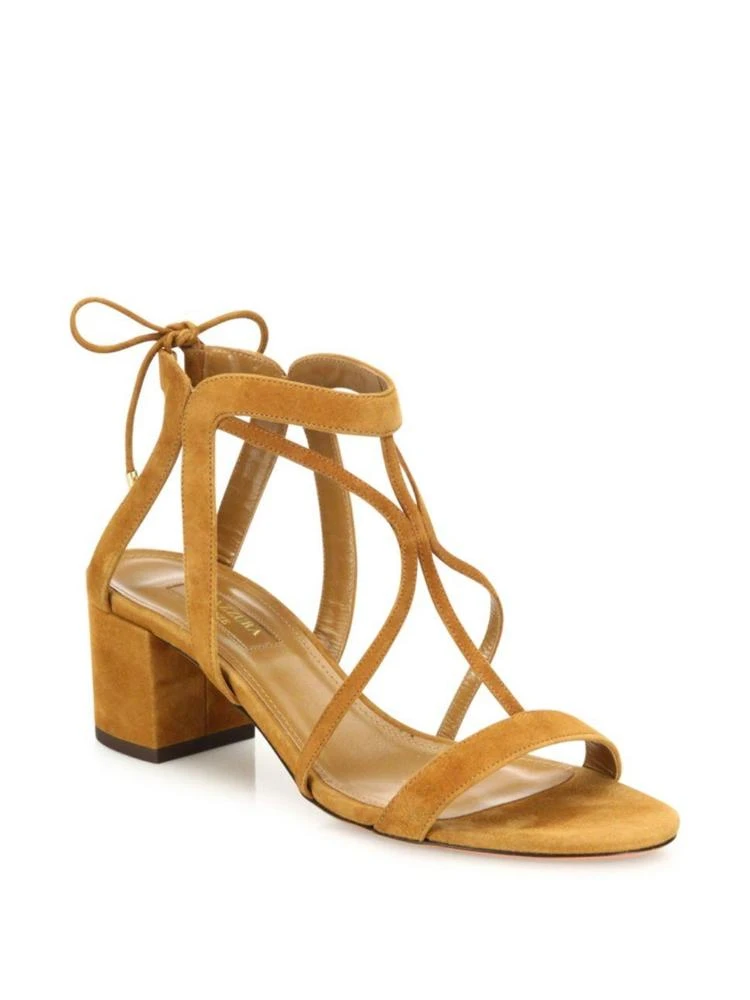 商品Aquazzura|Fiji Suede Cage Block Heel Sandals,价格¥2323,第1张图片