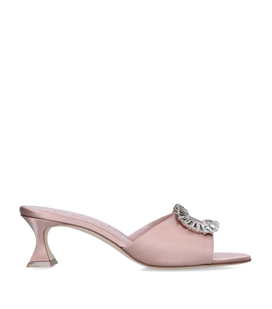 商品Manolo Blahnik|Satin Embellished Laalita Mules 50,价格¥8218,第3张图片详细描述