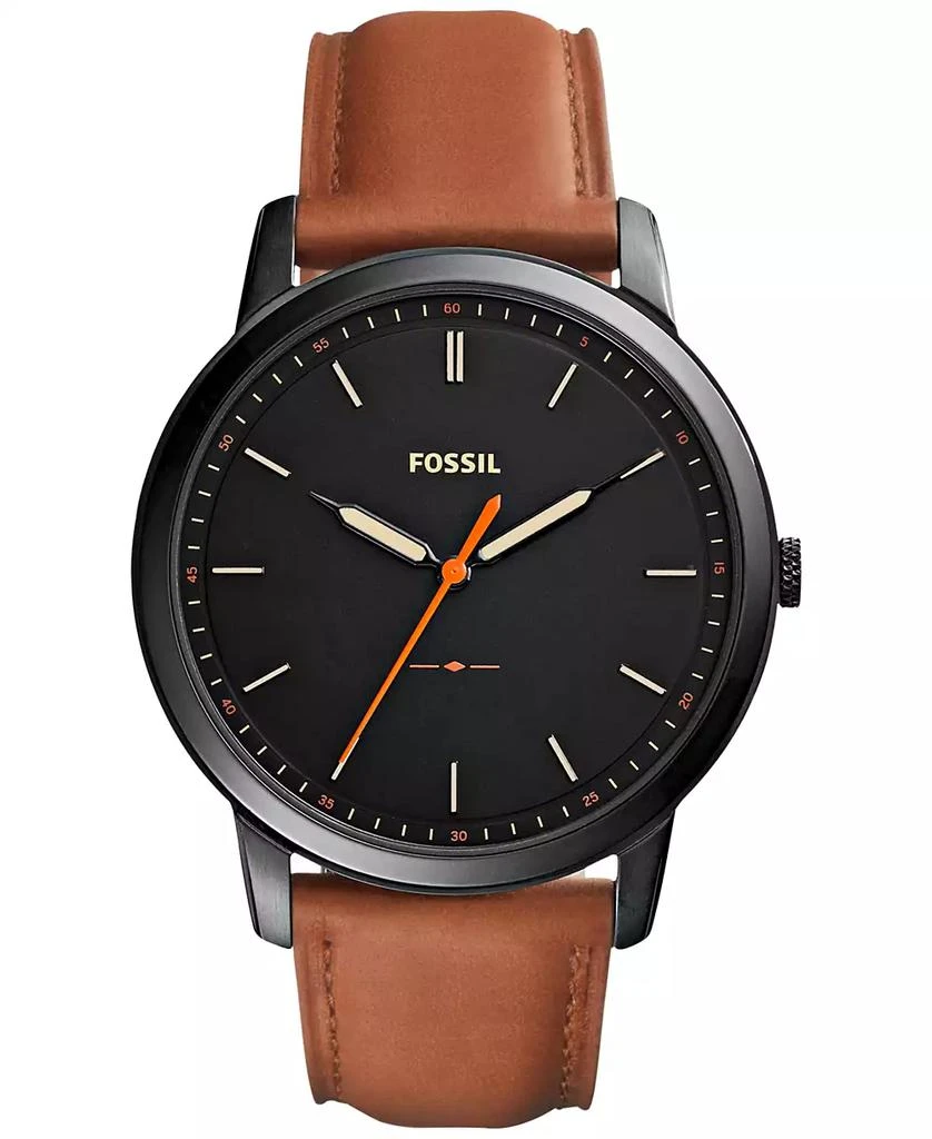 商品Fossil|Men's The Minimalist Brown Leather Strap Watch 44mm FS5305,价格¥745,第1张图片