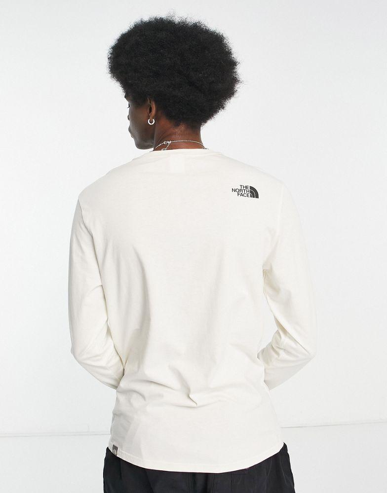 The North Face Coordinates long sleeve chest print t-shirt in off white商品第2张图片规格展示