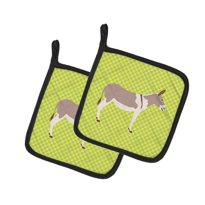 商品Caroline's Treasures|Australian Teamster Donkey Green Pair of Pot Holders,价格¥170,第1张图片