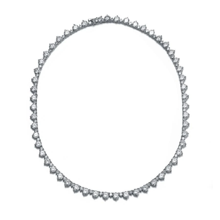 商品Rachel Glauber|Megan Walford White Gold Plated with Cubic Zirconia Tennis Chain Necklace,价格¥1042,第1张图片