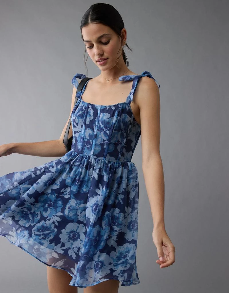 商品AE|AE Corset Tie Strap Floral Mini Dress,价格¥337,第2张图片详细描述