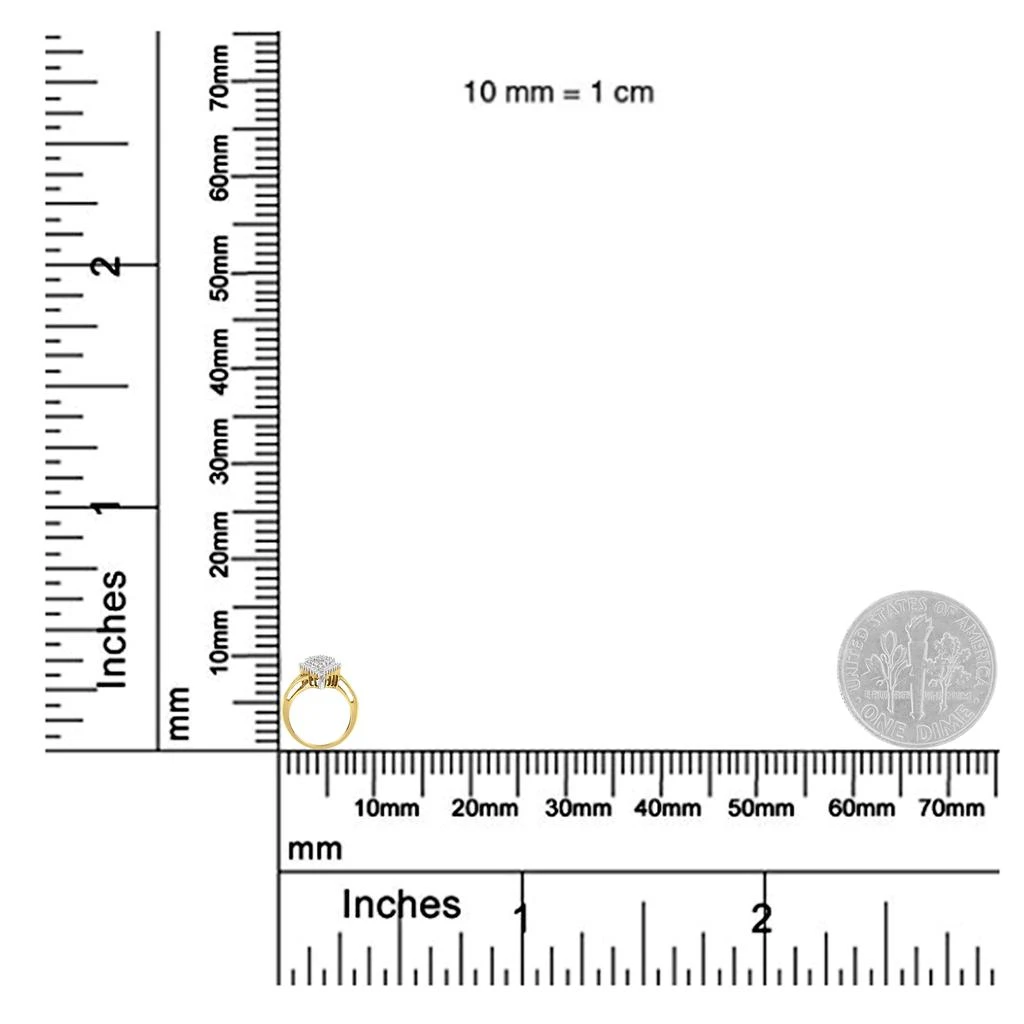 10K Yellow Gold 1/2 Cttw Round and Baguette-Cut Diamond Pear Ring 商品