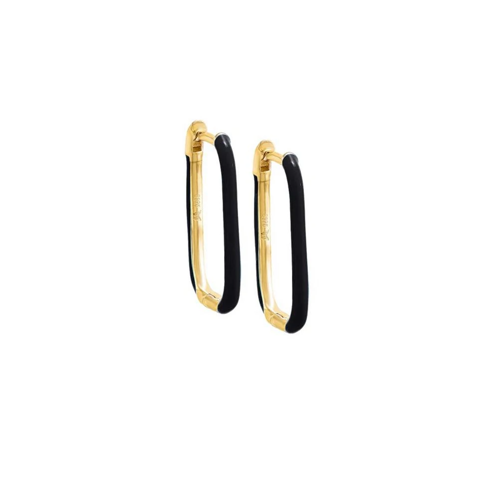 商品by Adina Eden|Colored Enamel Oval Hoop Earring in 14K Gold,价格¥387,第1张图片详细描述