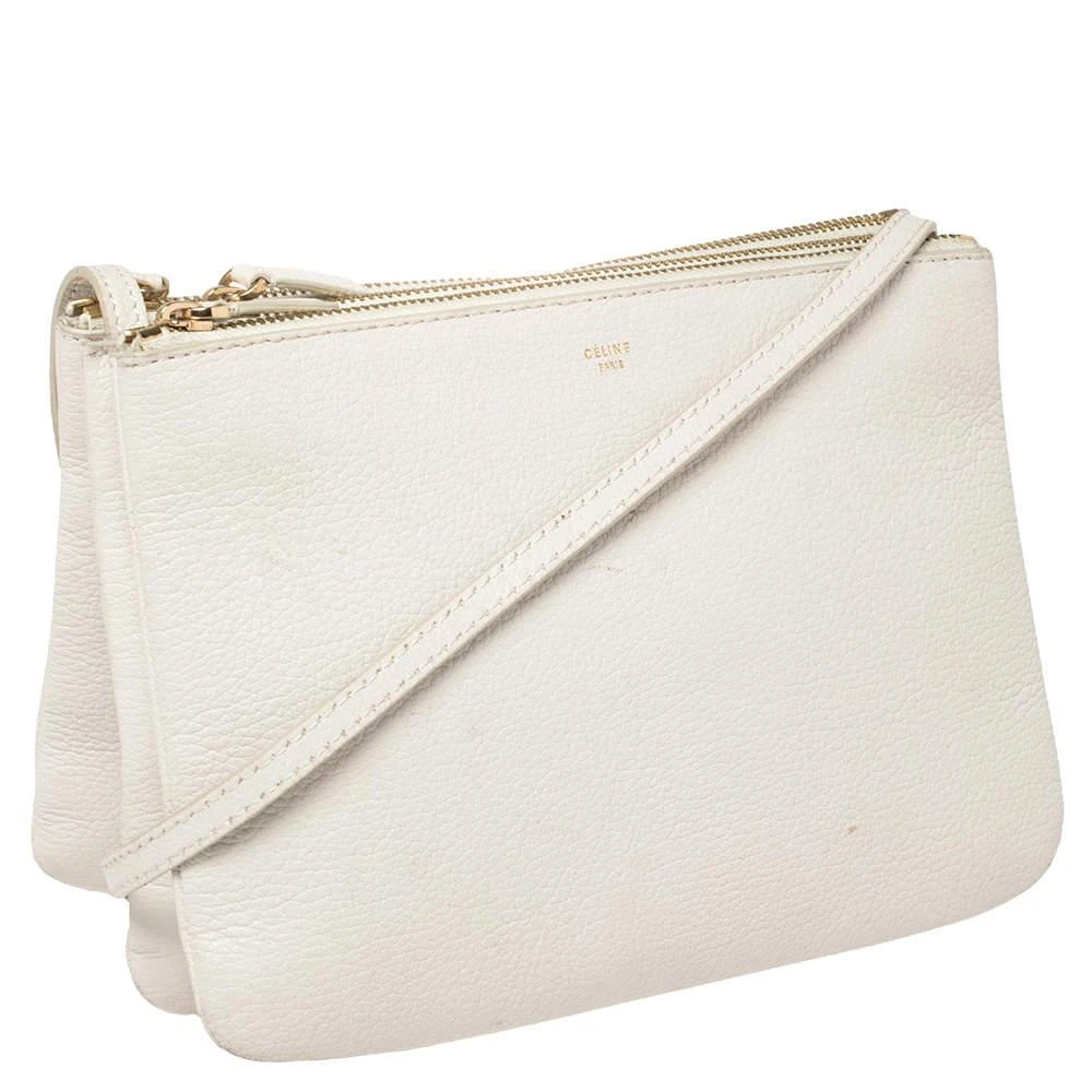 商品[二手商品] Celine|Céline White Leather Large Trio Crossbody Bag,价格¥3200,第3张图片详细描述