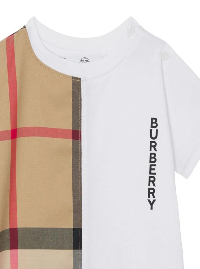 商品Burberry|Cotton Onesie With Vintage Check Insert And Logo Print Burberry Kids Baby,价格¥1511,第3张图片详细描述
