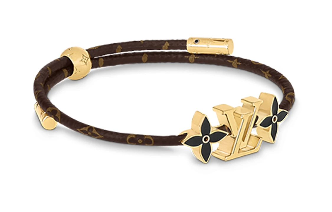 商品[国内直发] Louis Vuitton|标志字母图案装饰 帆布 手链 男女同款情侣款 棕色,价格¥5750,第5张图片详细描述