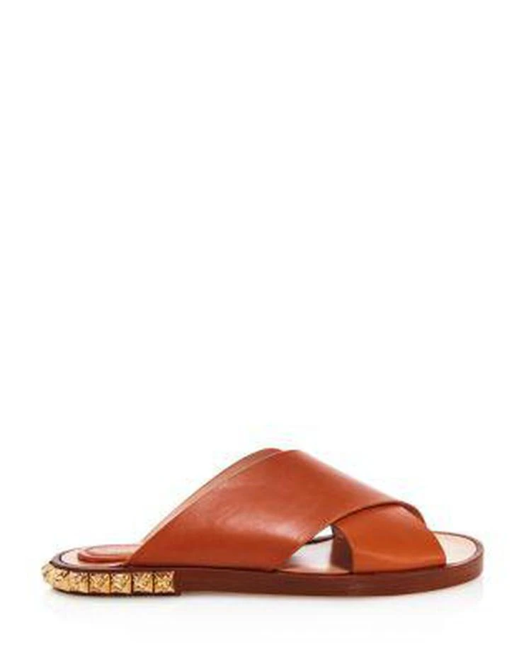 商品Stuart Weitzman|Women's Rockrose Leather Studded Slide Sandals ,价格¥1685,第2张图片详细描述