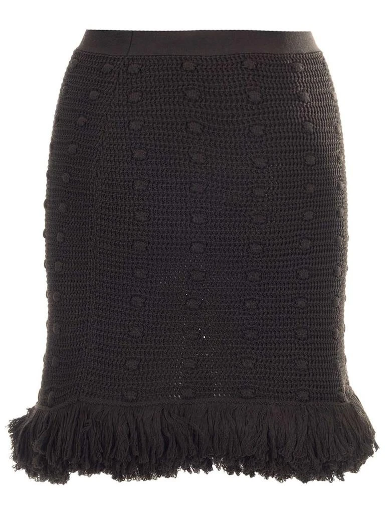 商品Bottega Veneta|Bottega Veneta Knitted Fringed Mini Skirt,价格¥7226,第1张图片