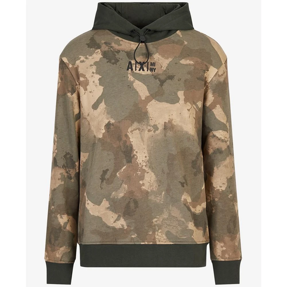 商品Armani Exchange|Men's Camo Colorblocked Logo-Print Hoodie,价格¥682,第3张图片详细描述