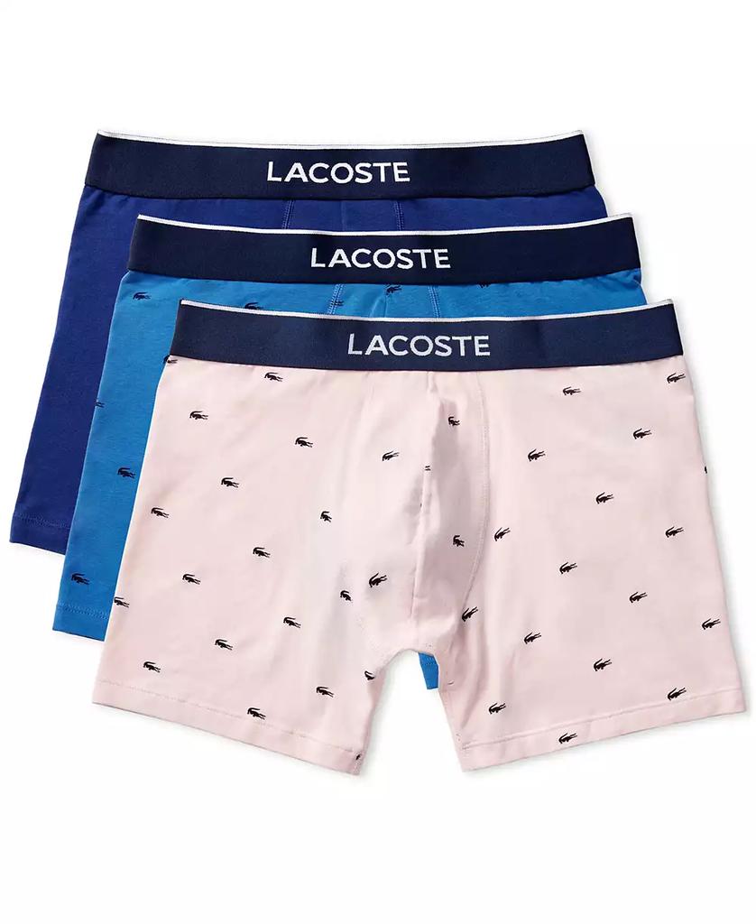 Men's Lacoste Cotton Stretch Mini Croc Print Trunks 3-pack image 2