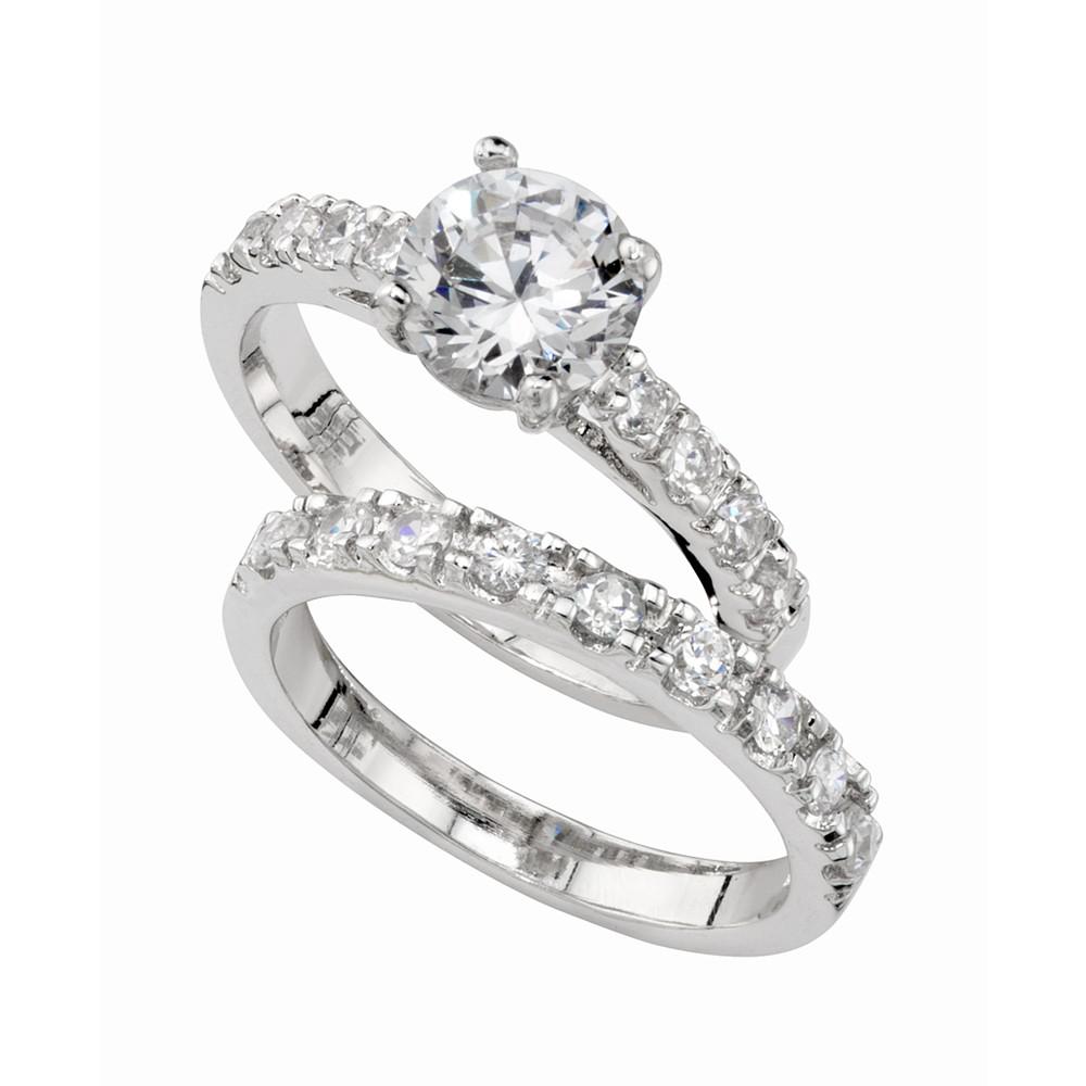 Charter Club | Cubic Zirconia (3 ct. t.w.) Engagement Ring Set in Fine Silver Plate 109.80元 商品图片