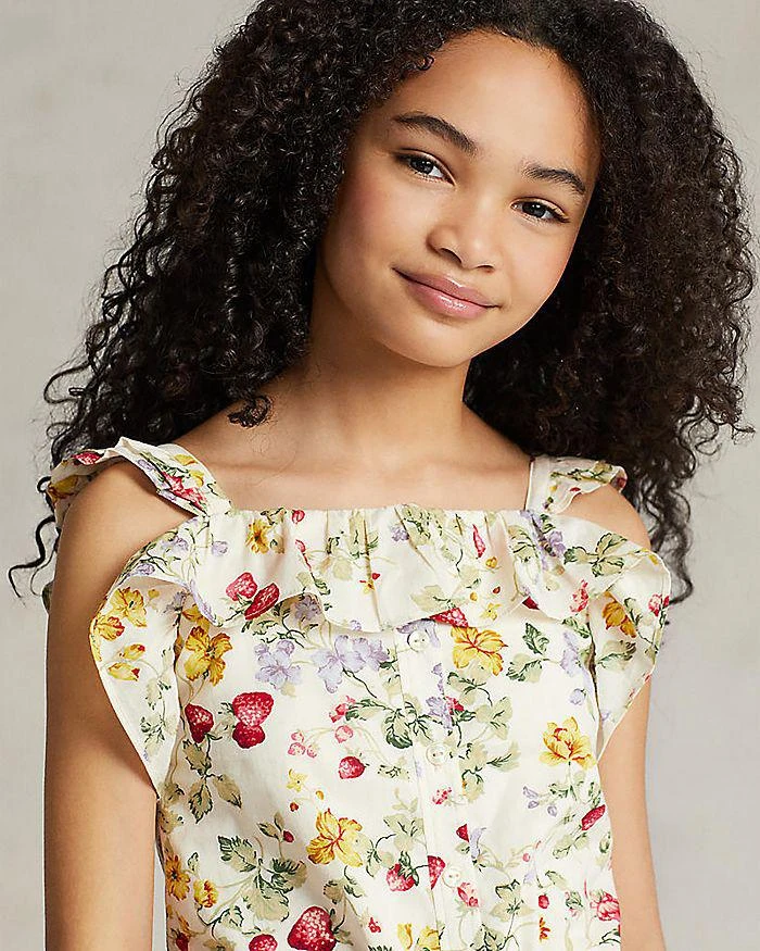 商品Ralph Lauren|Girls' Floral Smocked Cotton Batiste Jumpsuit - Big Kid,价格¥381,第3张图片详细描述