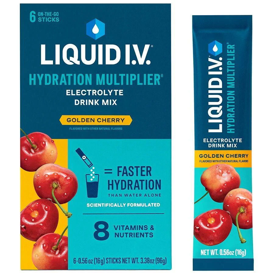 商品Liquid I.V.|Hydration Multiplier Electrolyte Drink Mix Golden Cherry, 6ct,价格¥88,第3张图片详细描述