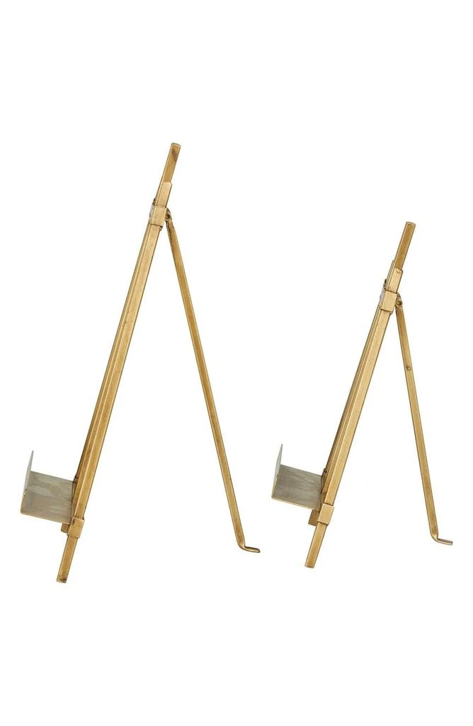 Goldtone Metal Traditional Easel with Foldable Stand - Set of 2 商品