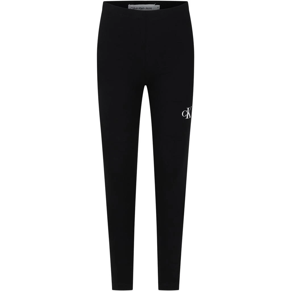 商品Calvin Klein|Black Leggings For Girl With Logo,价格¥639,第1张图片