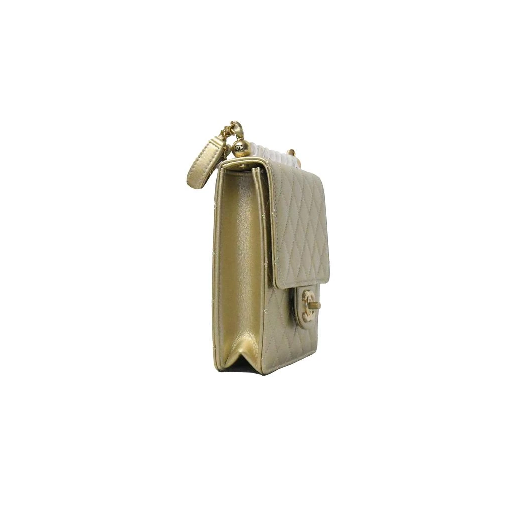 商品Chanel|Chanel Goatskin Acrylic Beads & Gold-Tone Metal Flap Bag Gold,价格¥34631,第2张图片详细描述