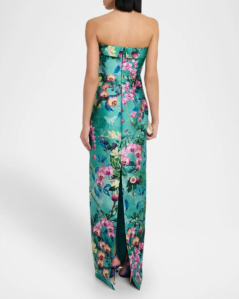 商品Theia|Lulu Floral-Print Mikado Column Gown,价格¥5757,第3张图片详细描述