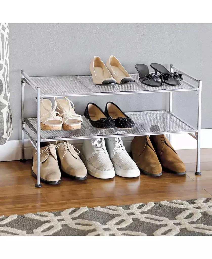 商品Seville Classics|2 Tier Iron Mesh Utility Shoe Rack,价格¥247,第2张图片详细描述